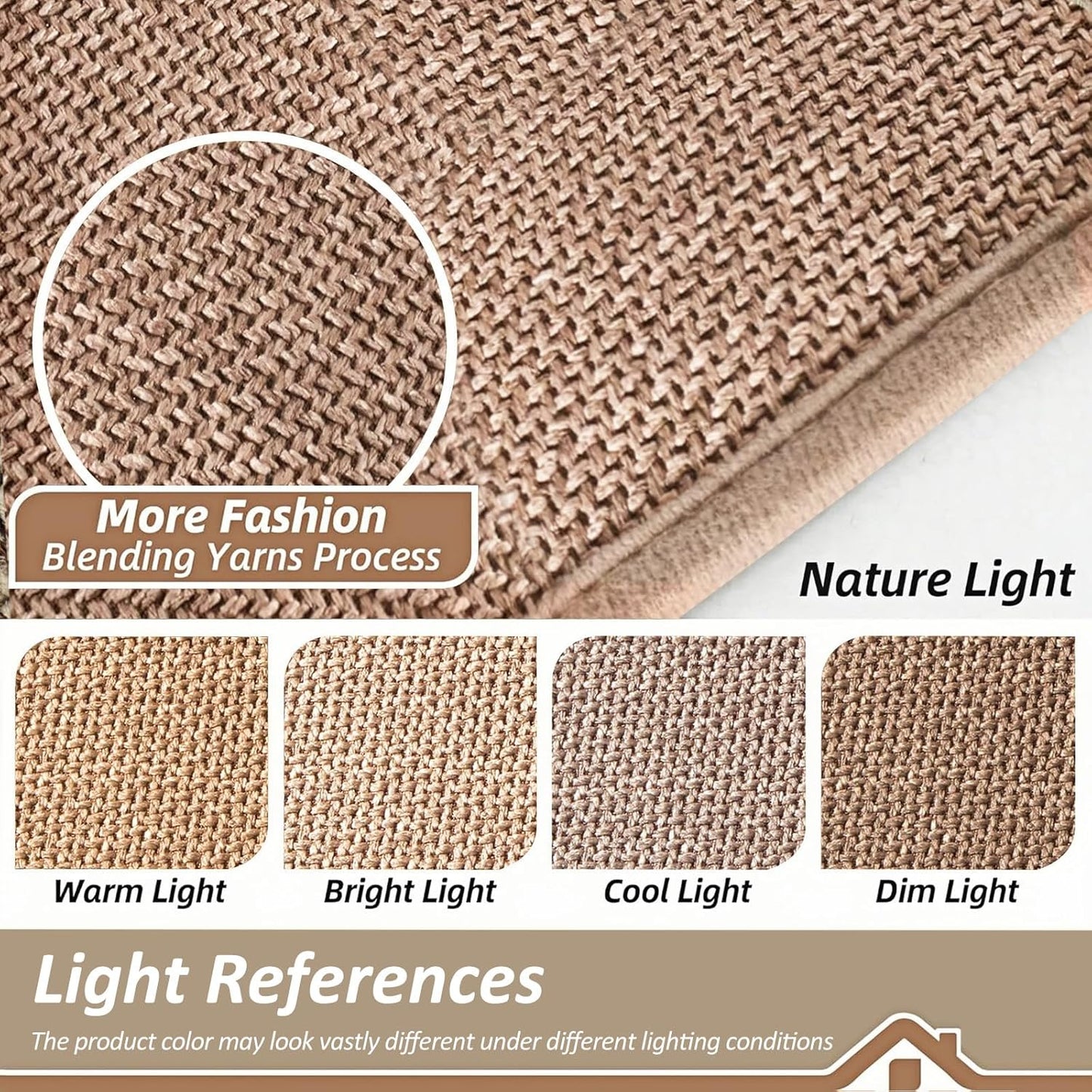 ROWIDE Non-Slip Doormats Washable Polypropylene Brown Doormat, 80 x 120 cm NEW