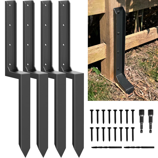 akingkong Fence Post Repair Kit Anchors Ground Spikes for Raised Beds NEW
