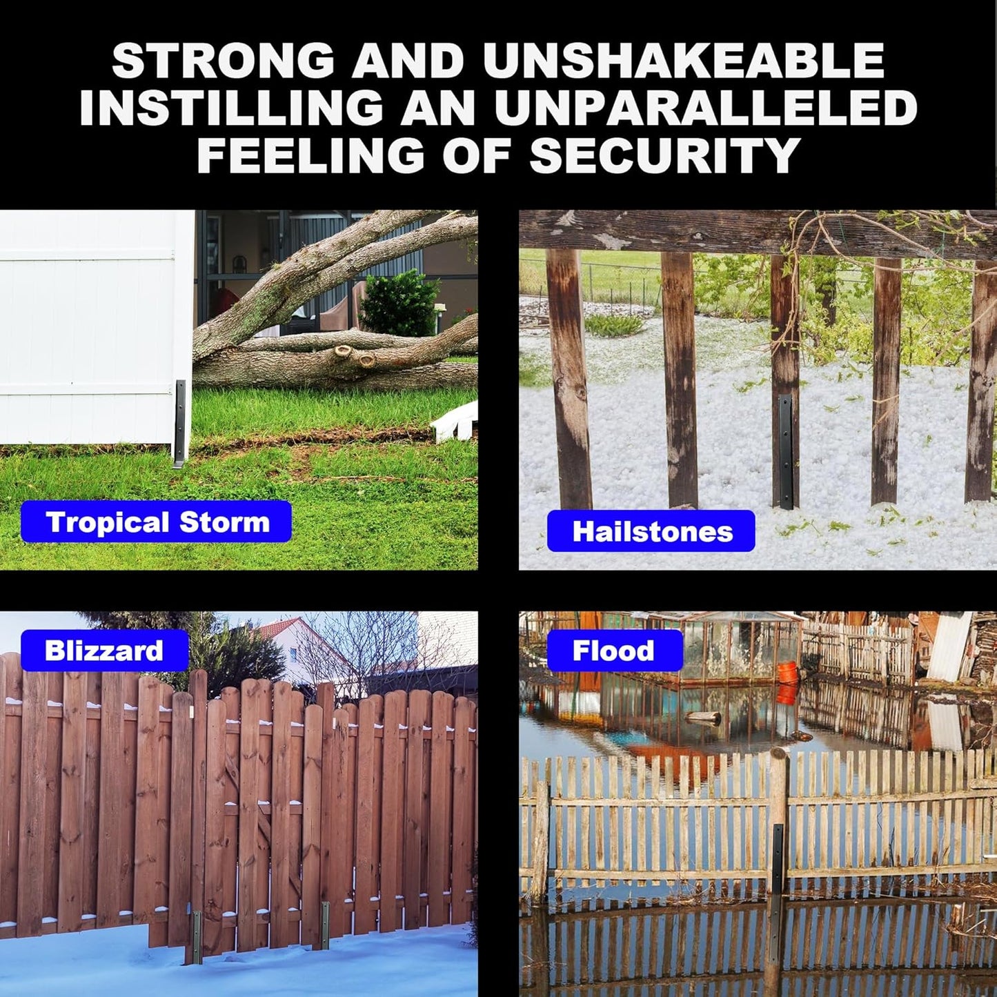 akingkong Fence Post Repair Kit Anchors Ground Spikes for Raised Beds NEW