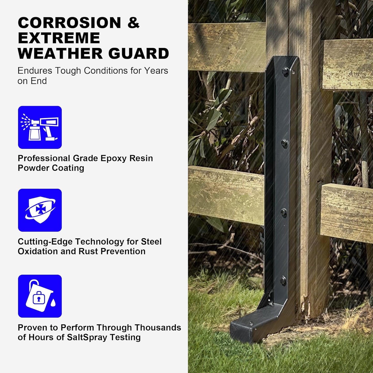 akingkong Fence Post Repair Kit Anchors Ground Spikes for Raised Beds NEW