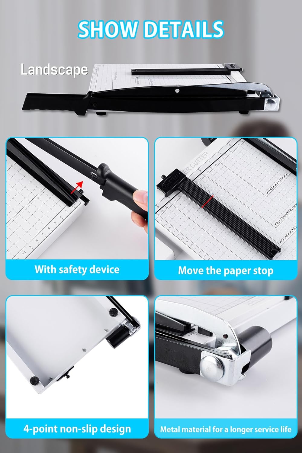 ZAOZAOLLND Heavy Duty A3 Paper Trimmer with Safety Guard - Precision DEMO