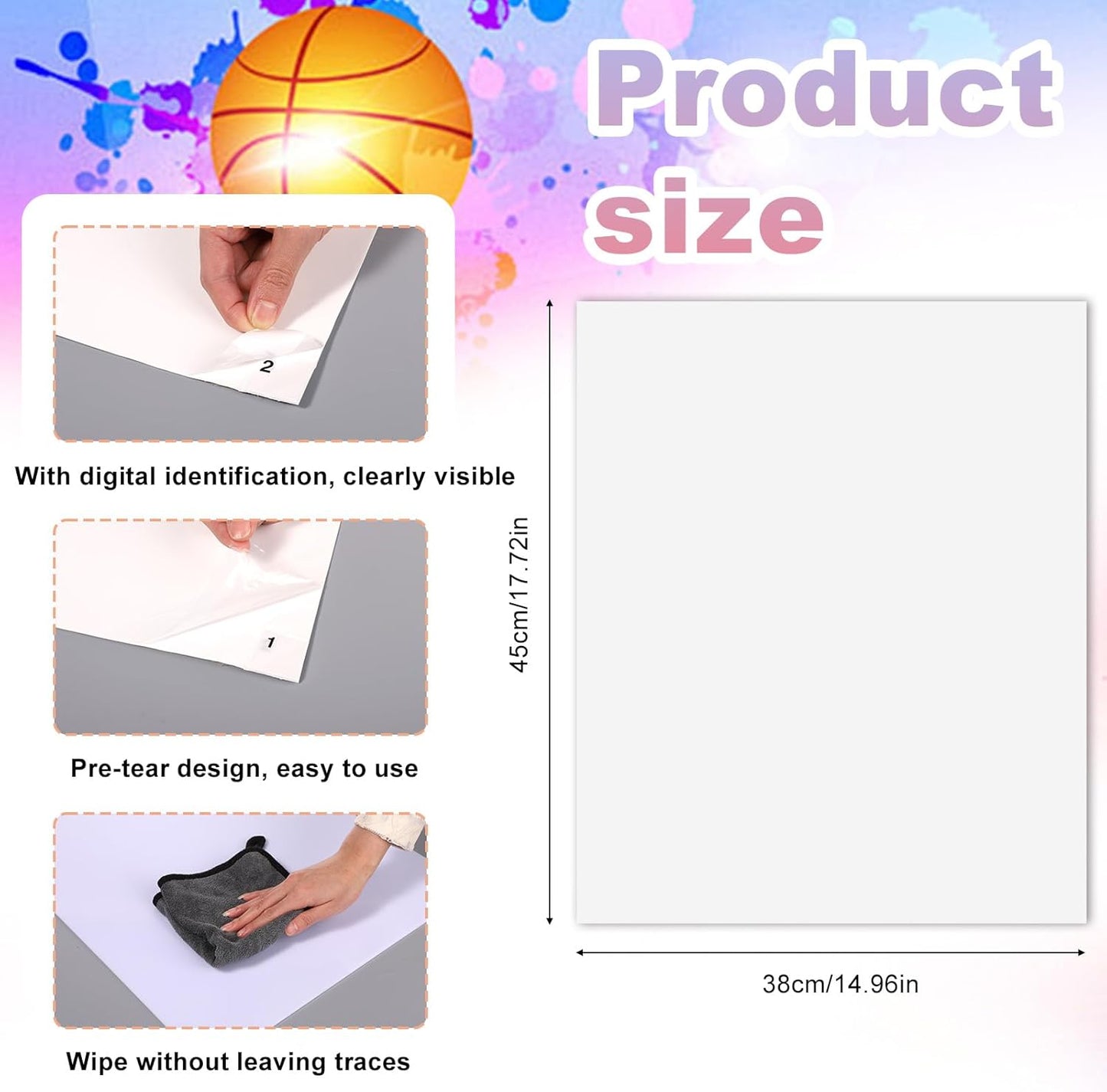 PEUTIER Sticky Adhesive Walk-Off Mat Replacement Transparent Size 45 x 38 cm NEW
