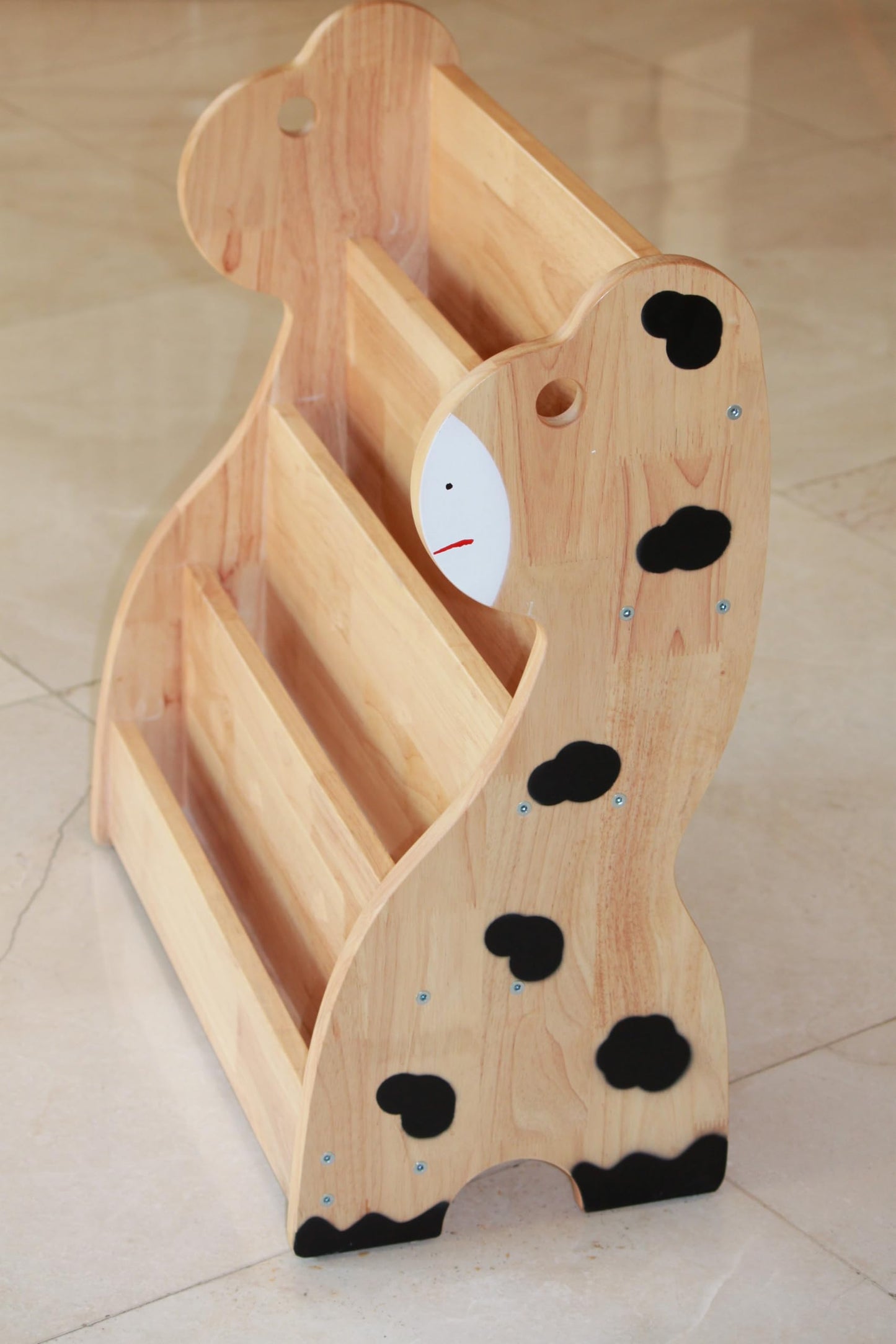 woJKod Medium Bookcases Wall-Mounted Wooden Bookshelf Cow Design Natural DEMO