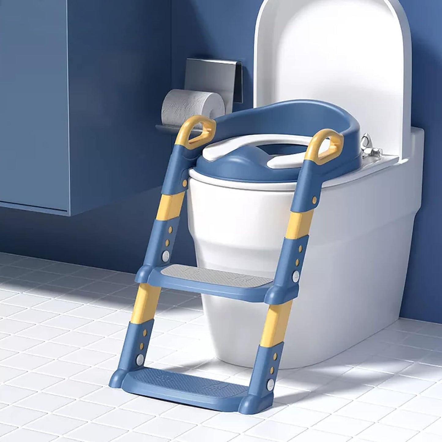 STEUGO Potty Seats Training Toilet Seat with Step Stool Ladder for Kids Blue NEW