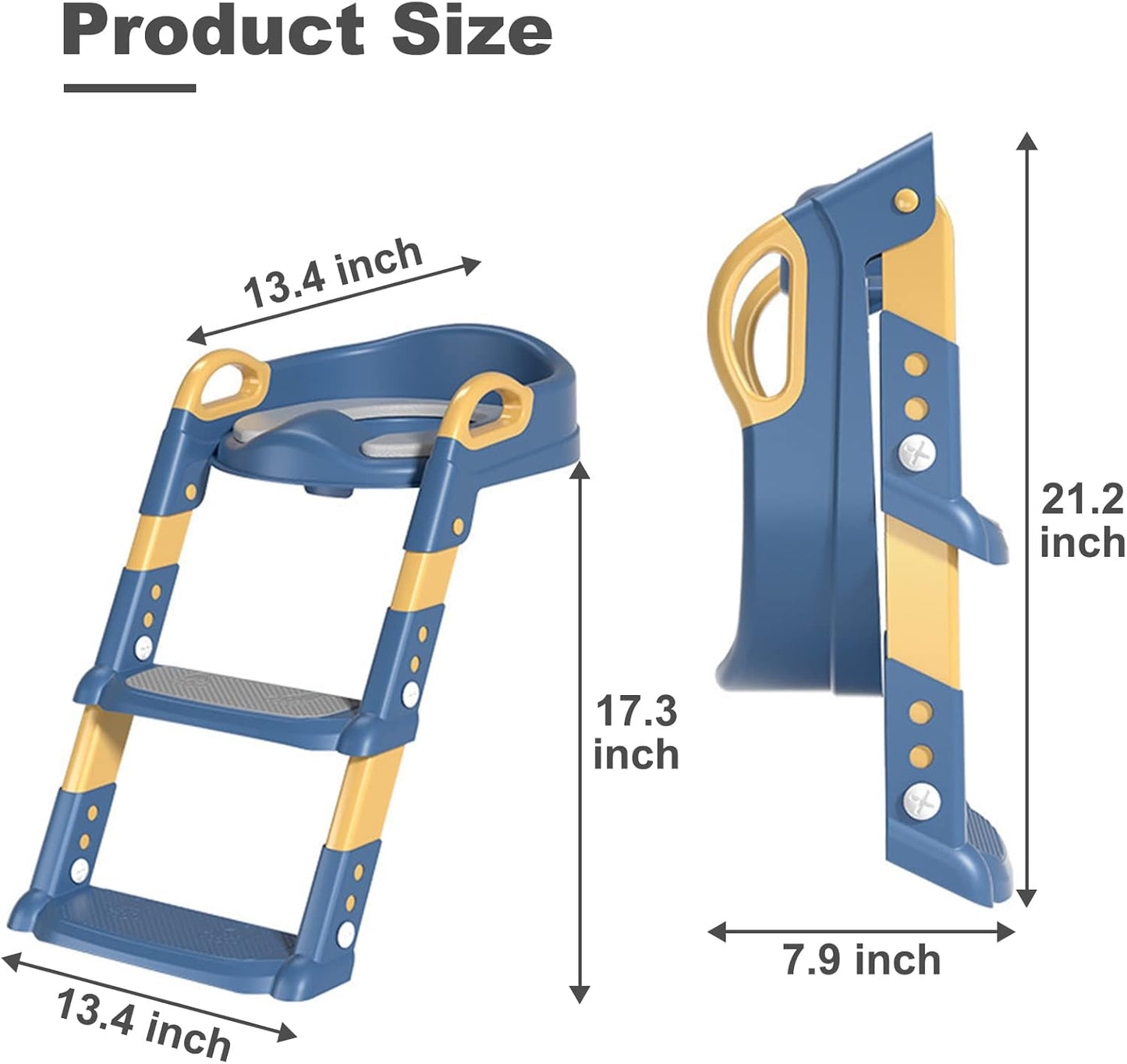 STEUGO Potty Seats Training Toilet Seat with Step Stool Ladder for Kids Blue NEW