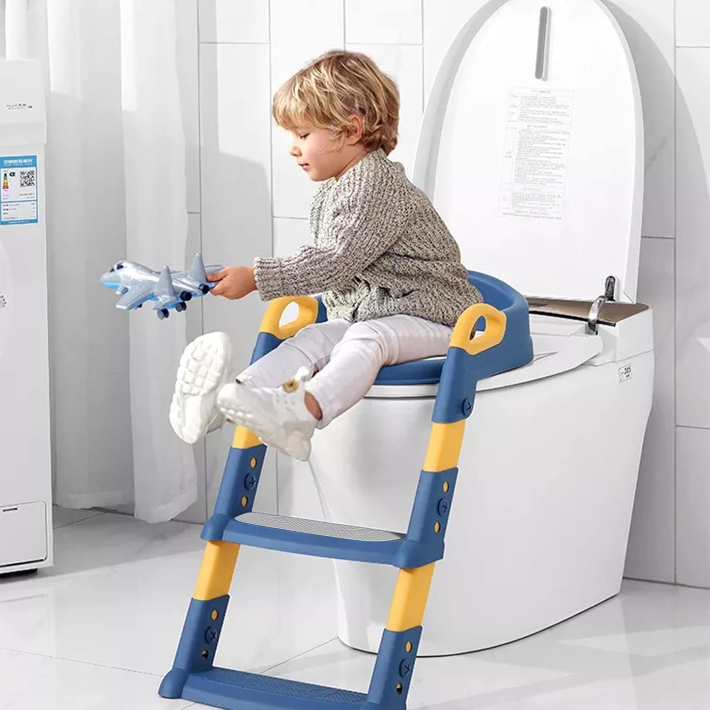 STEUGO Potty Seats Training Toilet Seat with Step Stool Ladder for Kids Blue NEW