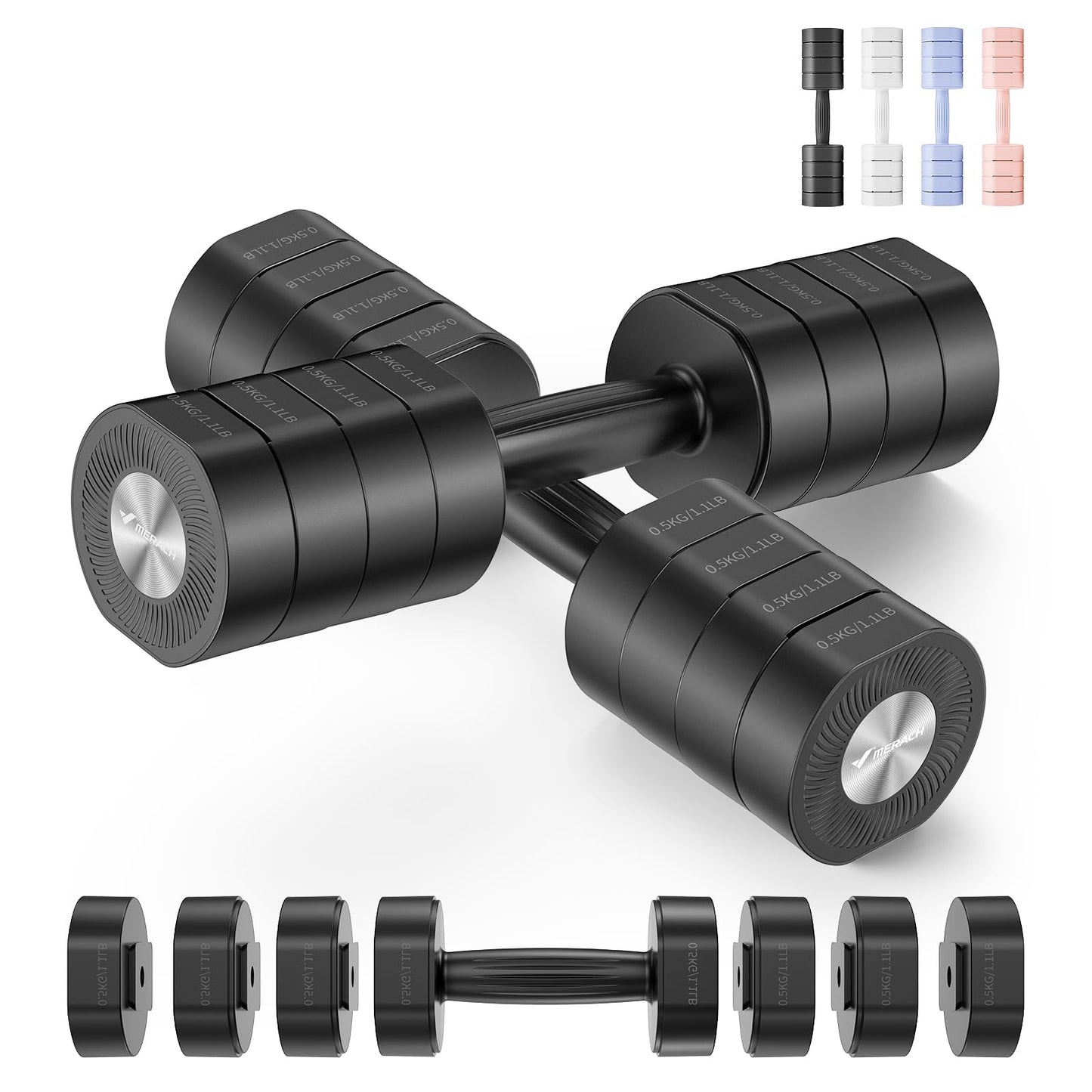 Merach Adjustable Dumbbells Dumbbell Set with Soft-Touch Anti-Slip Handles DEMO