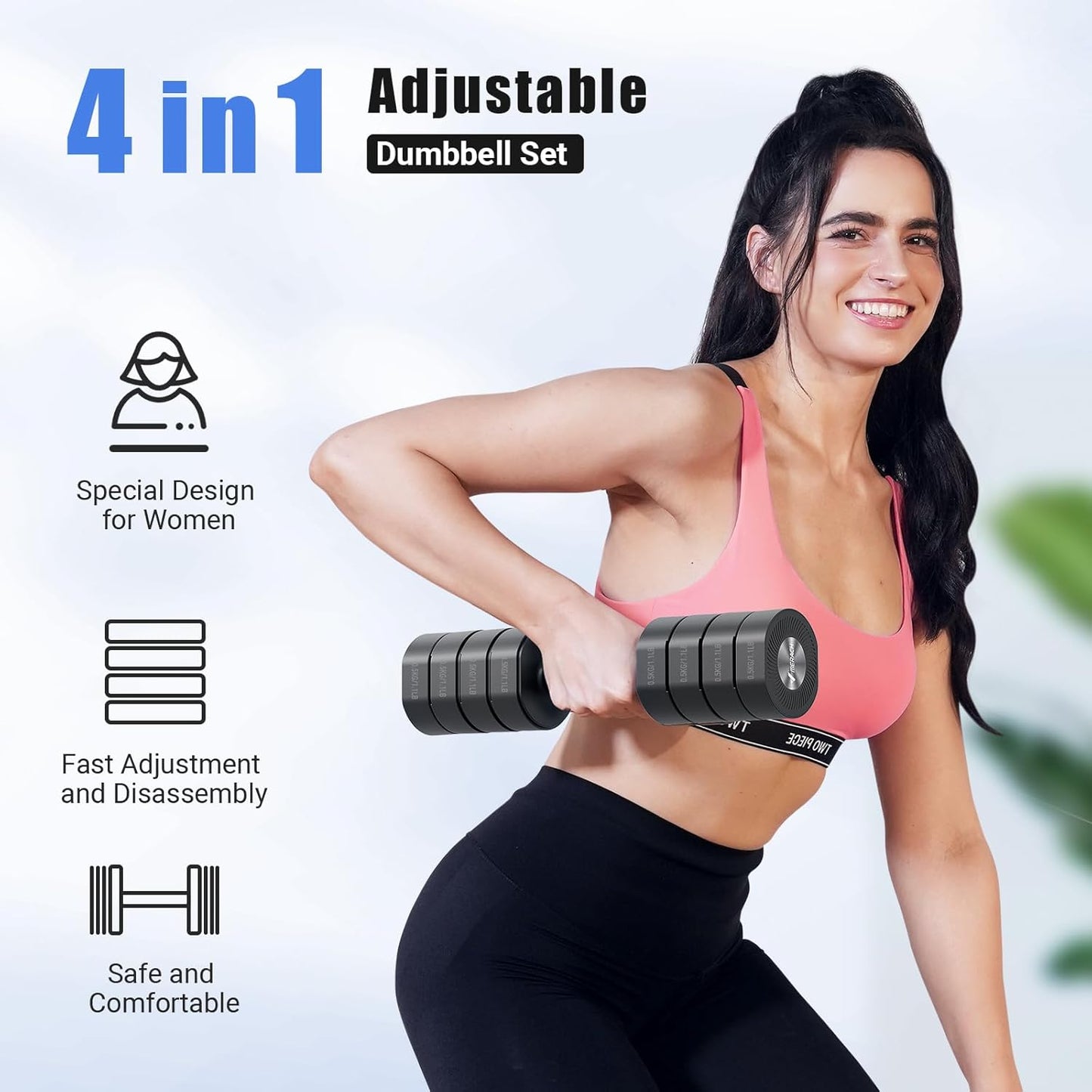 Merach Adjustable Dumbbells Dumbbell Set with Soft-Touch Anti-Slip Handles DEMO