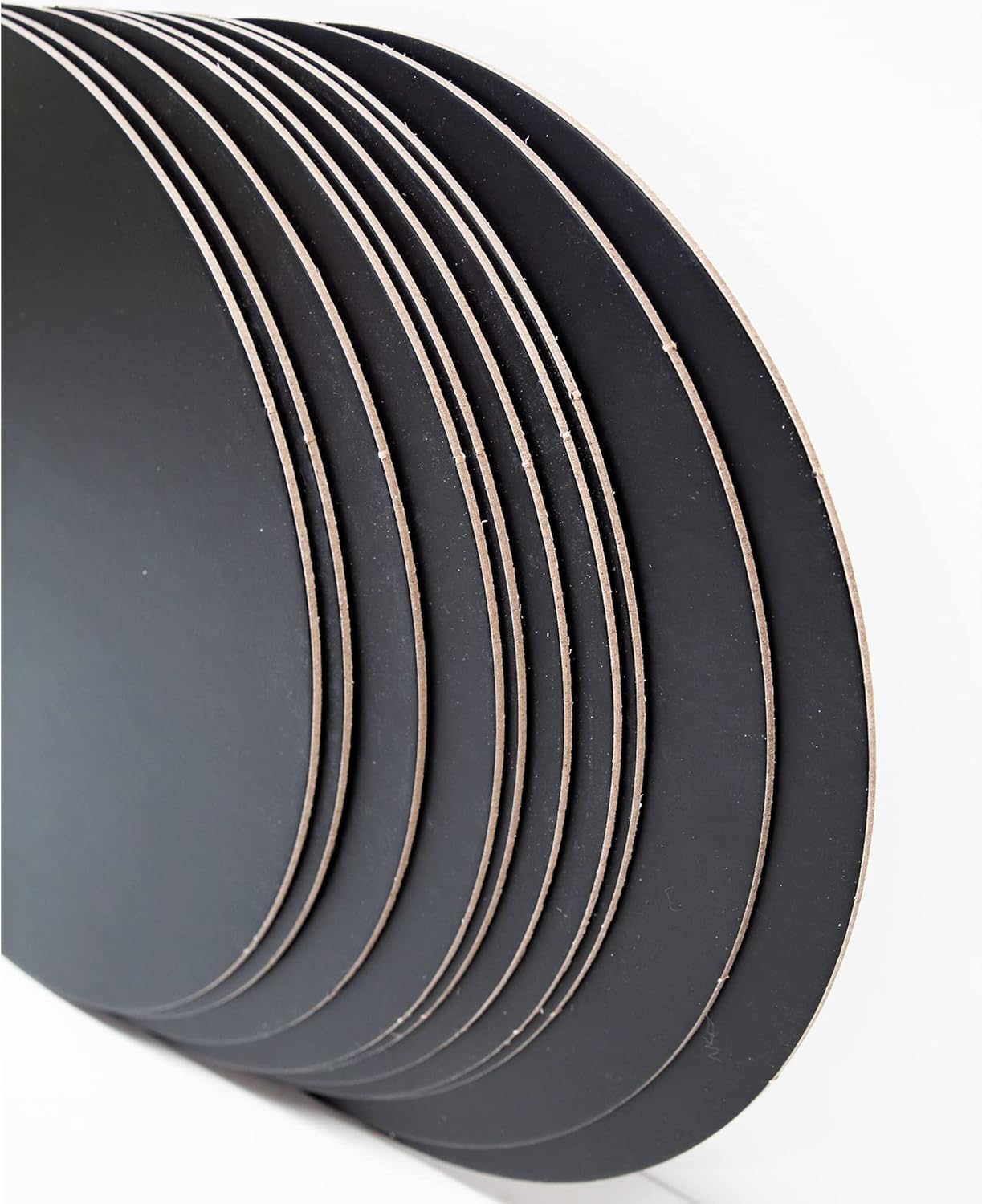 Deliciously Boxed 12-Inch Round Cake Boards Black Cardboard Base 50 Pieces DEMO