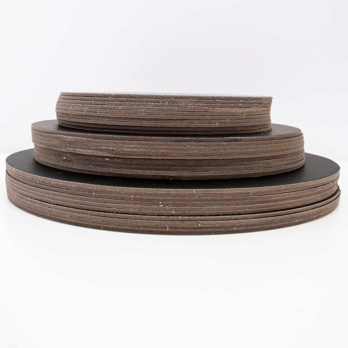 Deliciously Boxed 12-Inch Round Cake Boards Black Cardboard Base 50 Pieces DEMO
