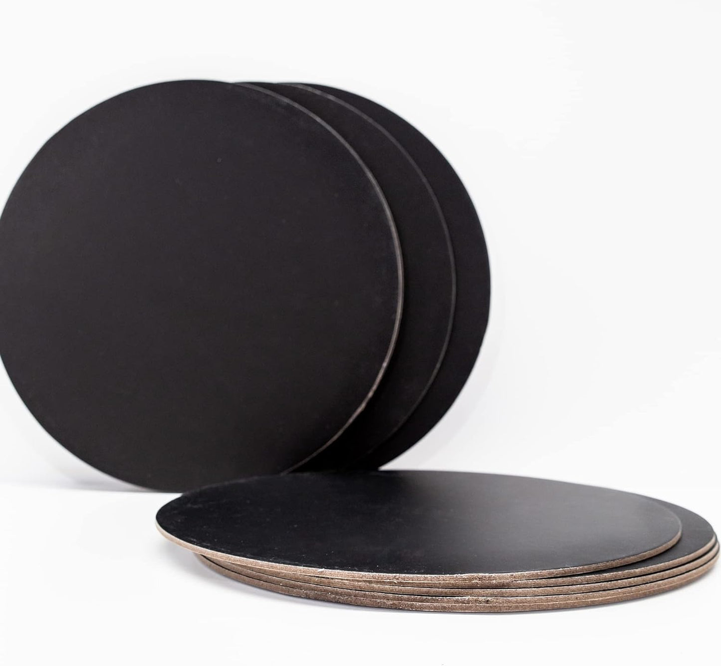 Deliciously Boxed 12-Inch Round Cake Boards Black Cardboard Base 50 Pieces DEMO