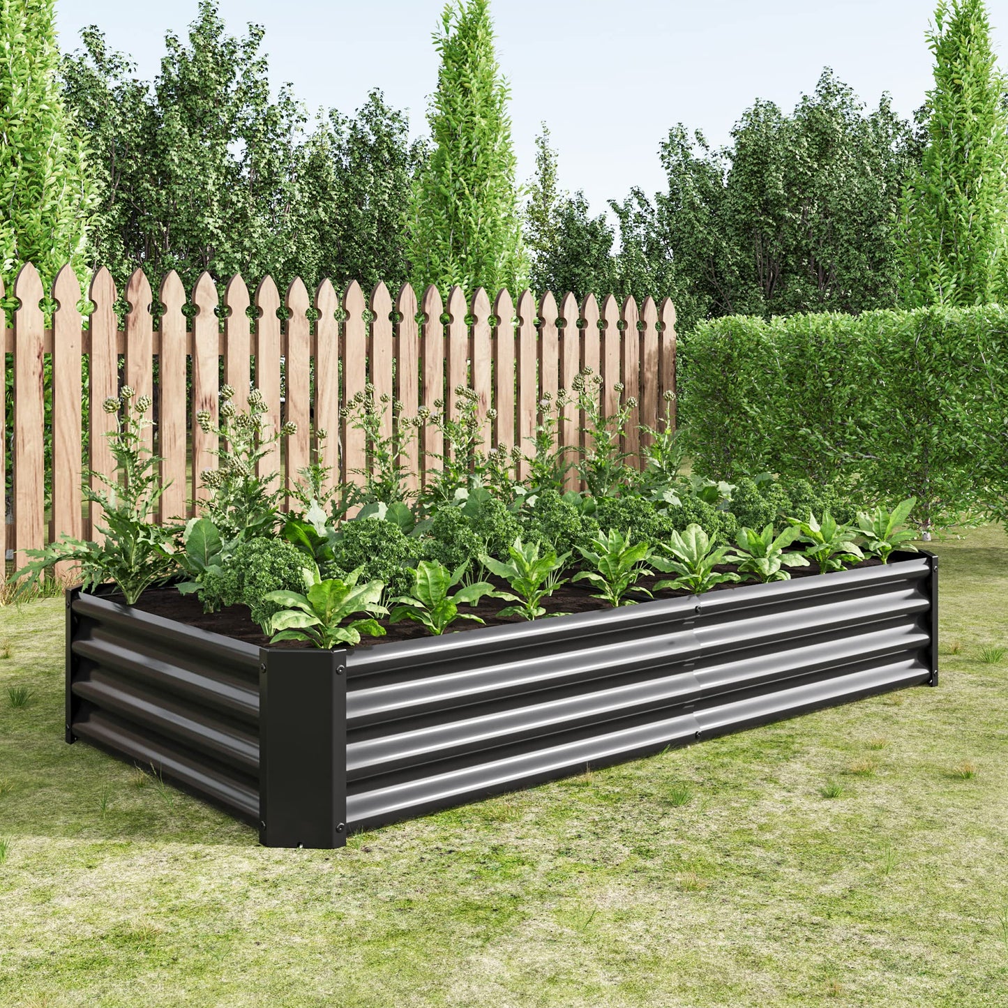 FOUBAM Raised Garden Beds - Medium Metal Alloy Steel Planter for Outdoor DEMO