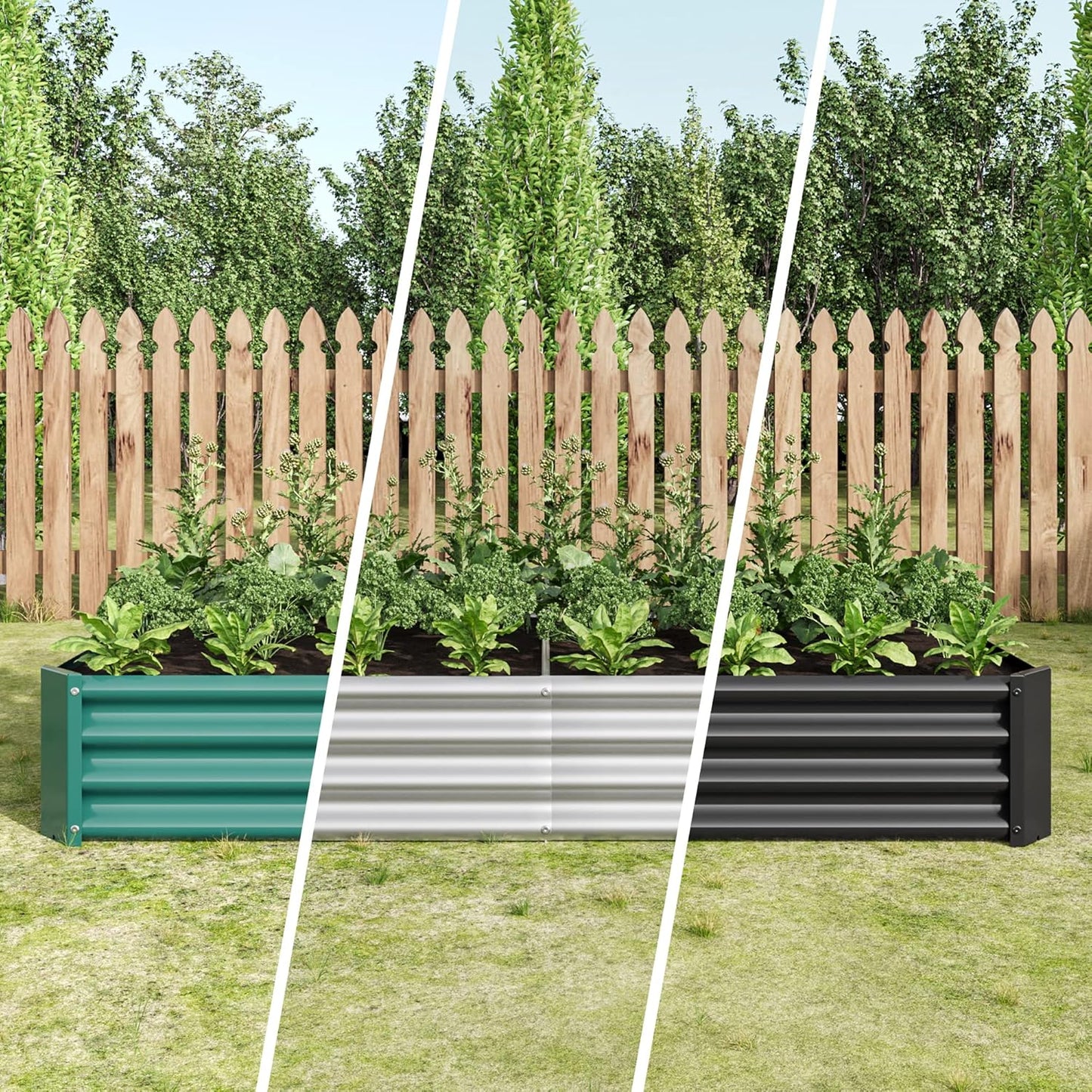 FOUBAM Raised Garden Beds - Medium Metal Alloy Steel Planter for Outdoor DEMO