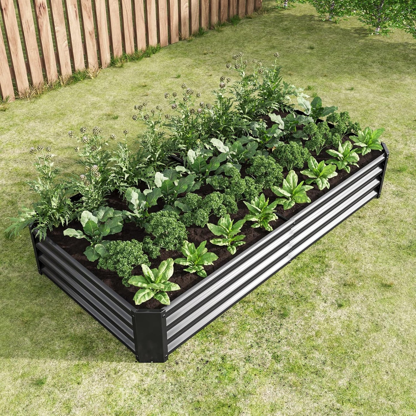 FOUBAM Raised Garden Beds - Medium Metal Alloy Steel Planter for Outdoor DEMO