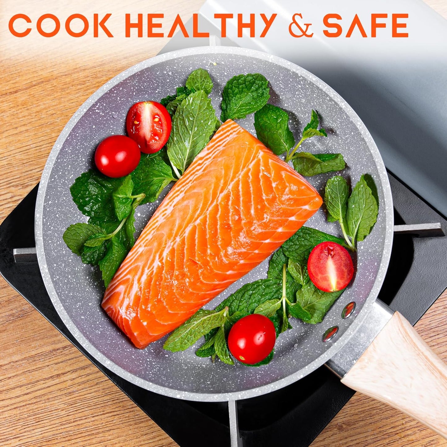 ONLY HOME Ceramic Nonstick Frying Pan Skillet, Healthy Toxin-Free, 20cm NEW