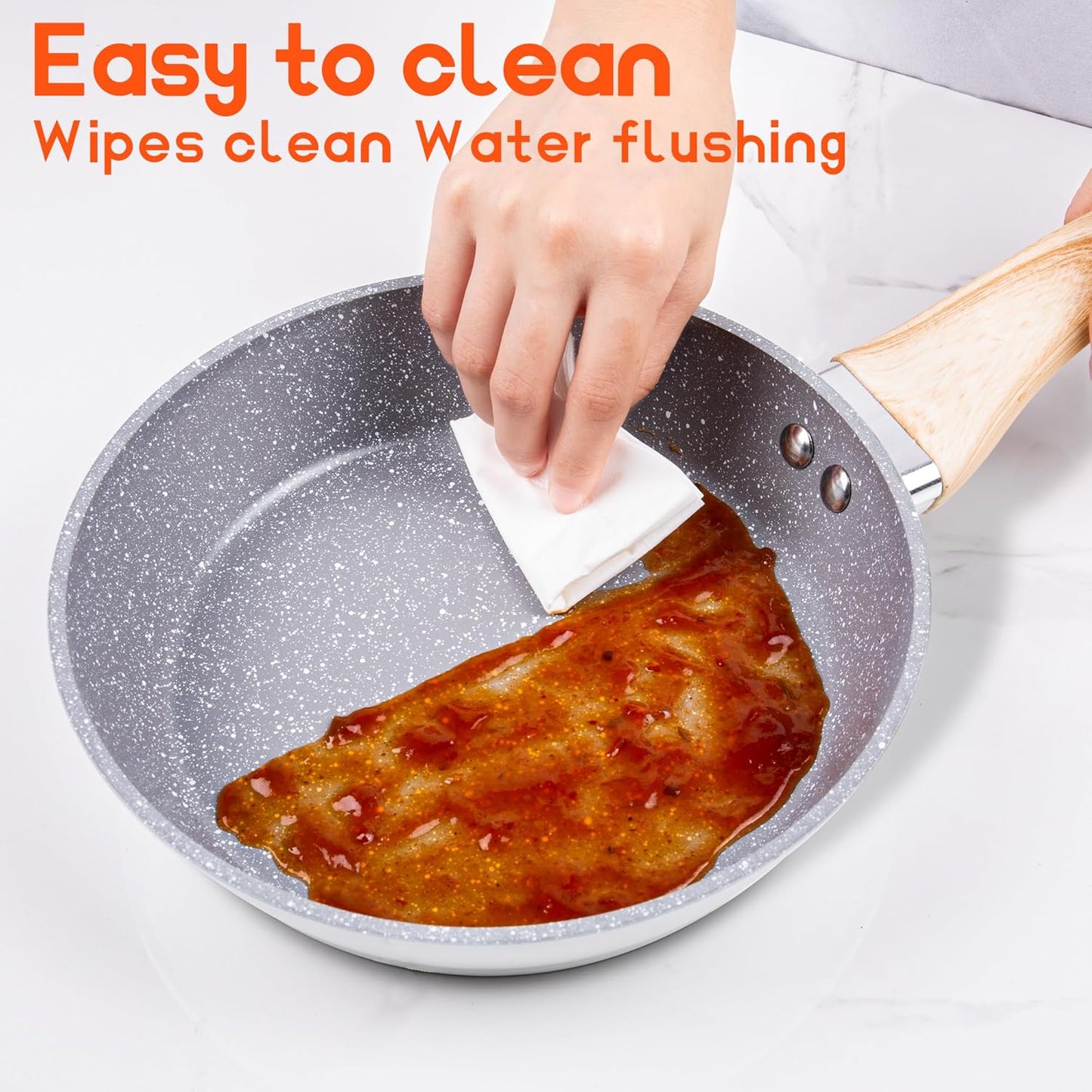 ONLY HOME Ceramic Nonstick Frying Pan Skillet, Healthy Toxin-Free, 20cm NEW