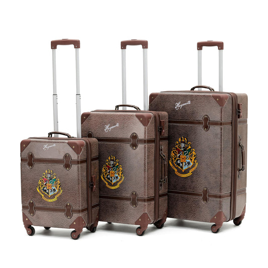 Warner Bros Kids' 3-Piece Polycarbonate Luggage Set, Brown, One Size NEW