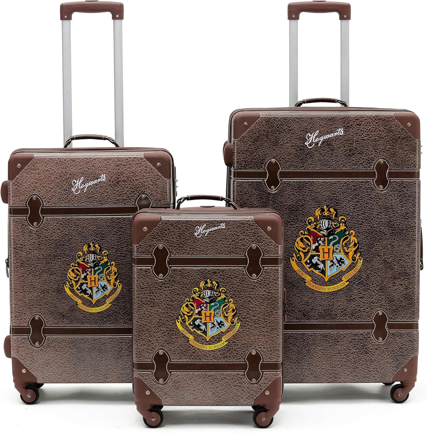Warner Bros Kids' 3-Piece Polycarbonate Luggage Set, Brown, One Size NEW