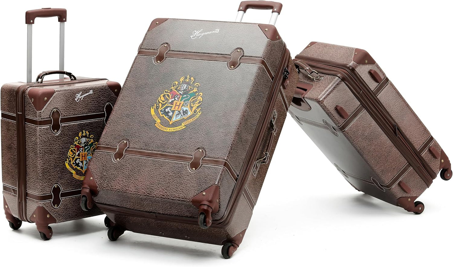 Warner Bros Kids' 3-Piece Polycarbonate Luggage Set, Brown, One Size NEW