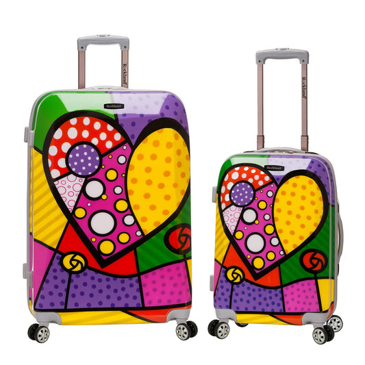 Rockland Heart 2-Piece Hardside Spinner Luggage Set, 20-Inch and 28-Inch NEW
