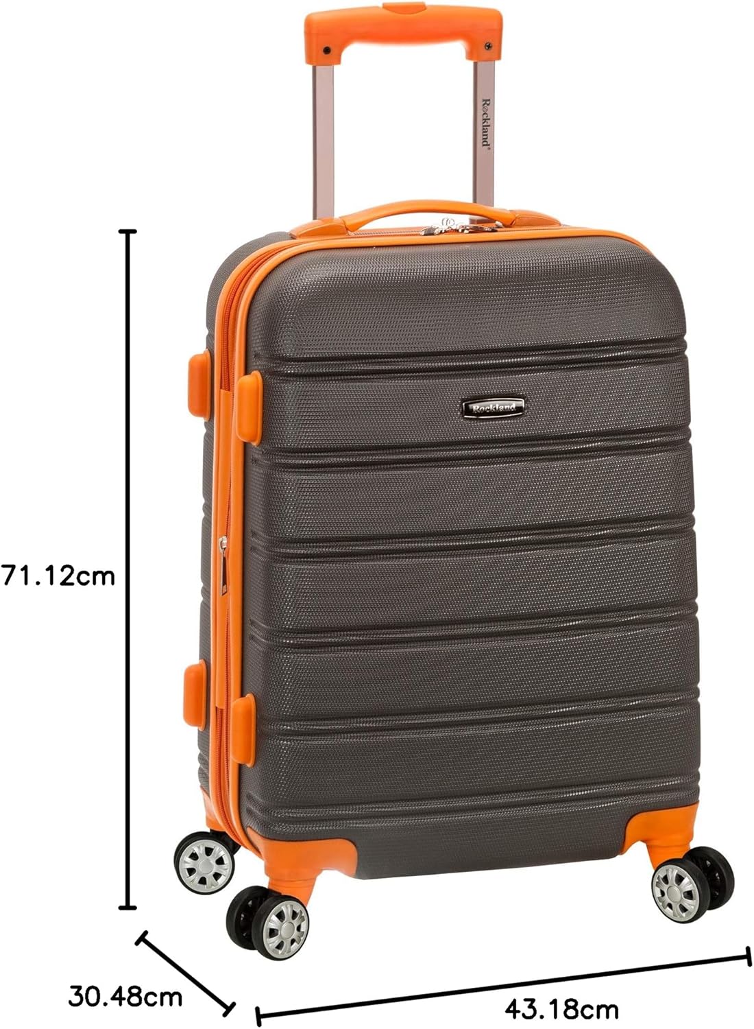 Rockland Hardside Expandable Spinner Wheel Luggage, Charcoal, One Size, DEMO