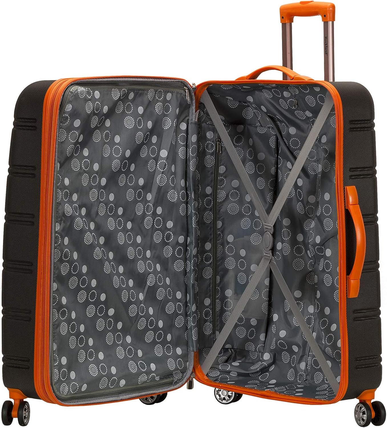 Rockland Hardside Expandable Spinner Wheel Luggage, Charcoal, One Size, DEMO