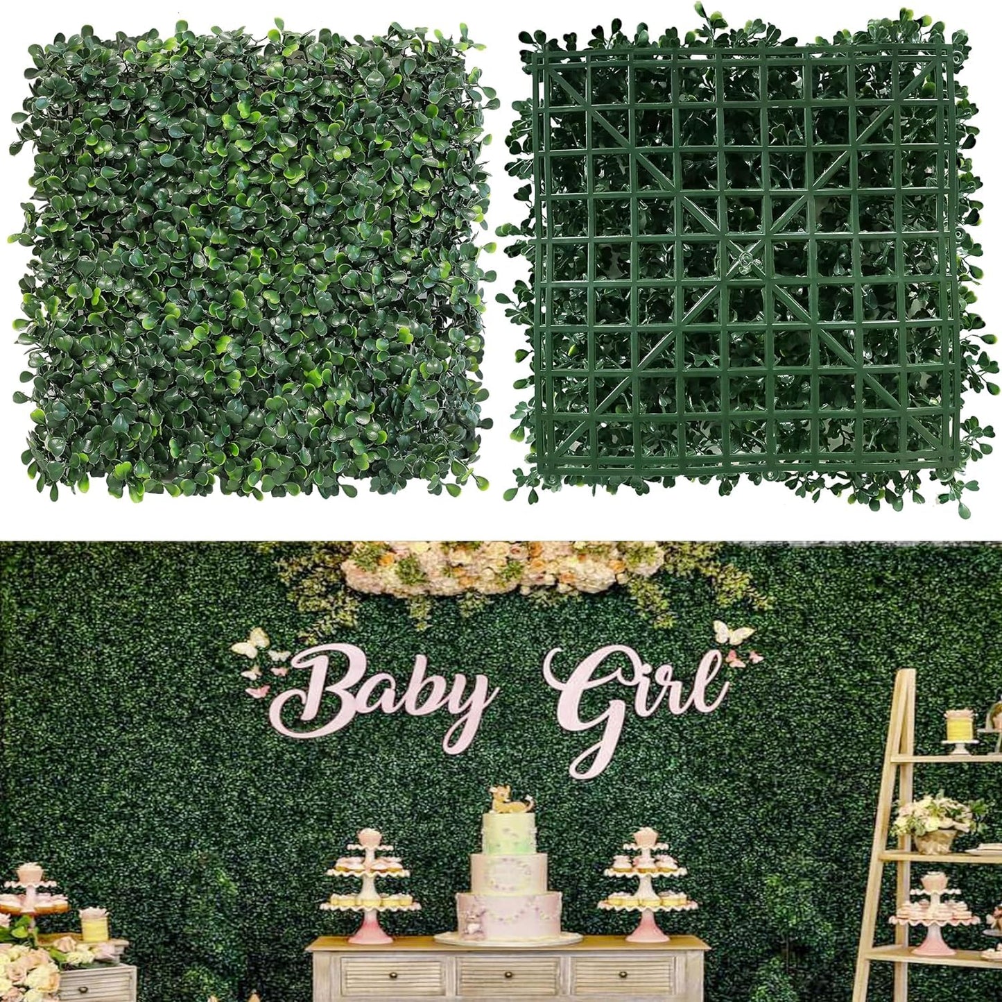 Dwellia Artificial Boxwood Faux Green Wall Panels Milan Grass 01 50x50cm DEMO