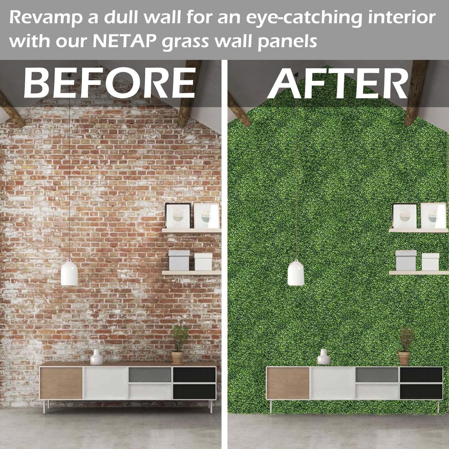 Dwellia Artificial Boxwood Faux Green Wall Panels Milan Grass 01 50x50cm DEMO