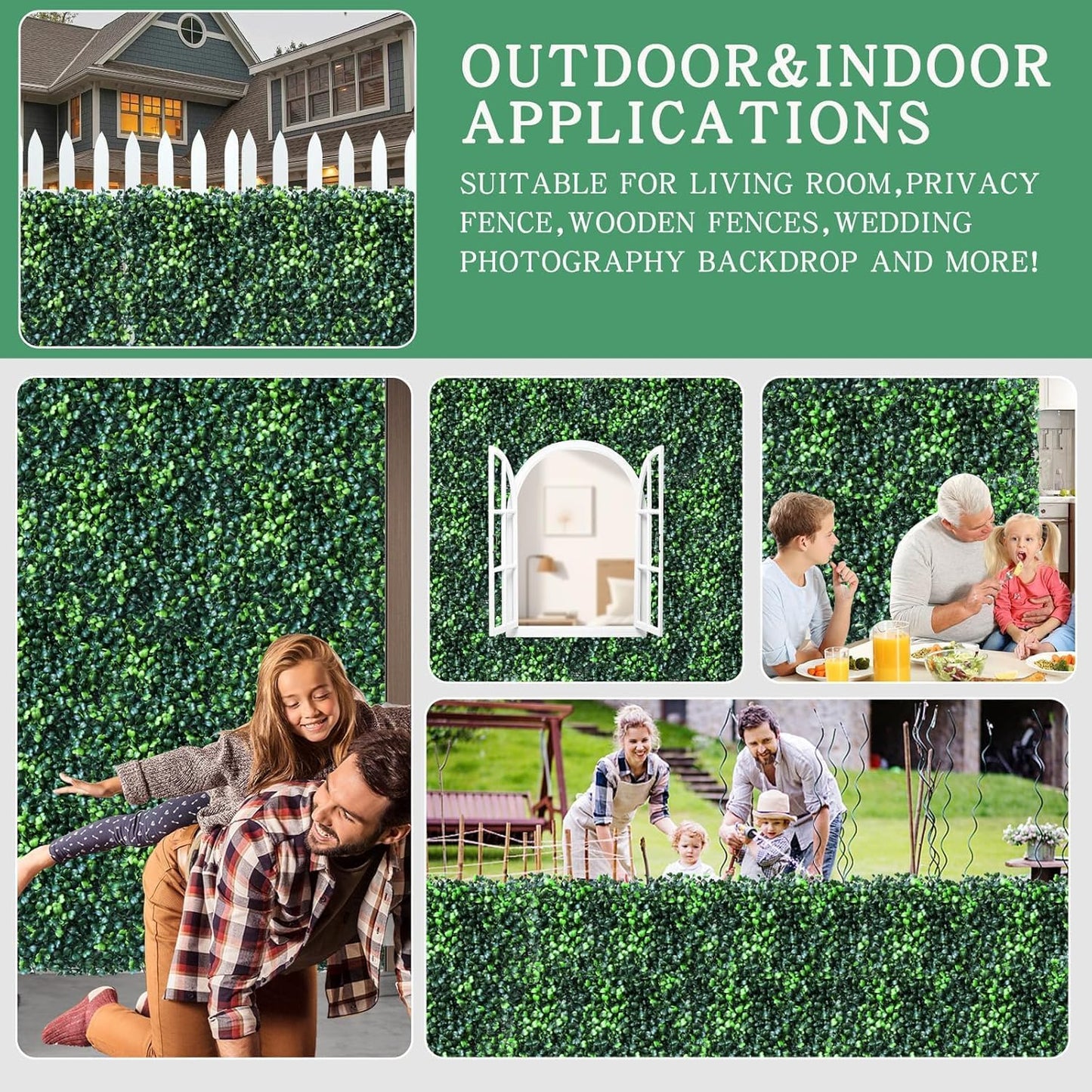 Dwellia Artificial Boxwood Faux Green Wall Panels Milan Grass 01 50x50cm DEMO