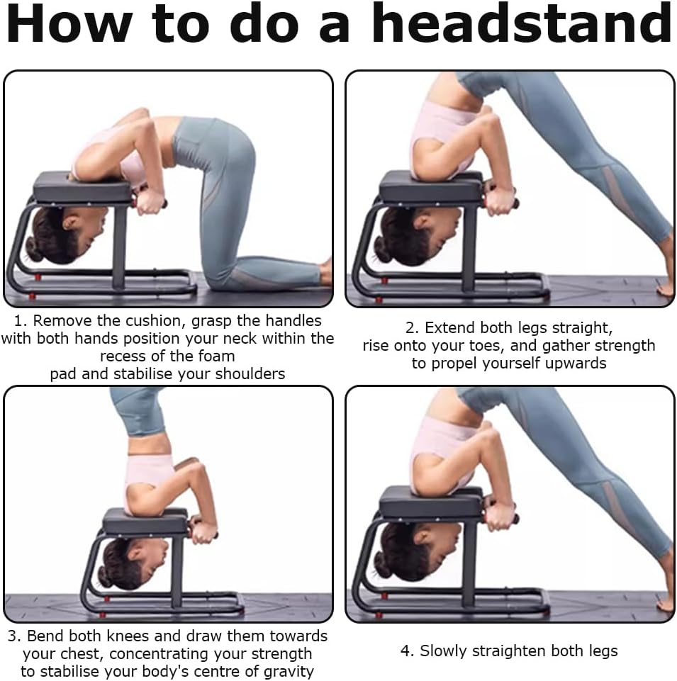 TOMVAES Meditation Bench Headstand Inversion Stool Yoga Copper 43cm x 44cm DEMO