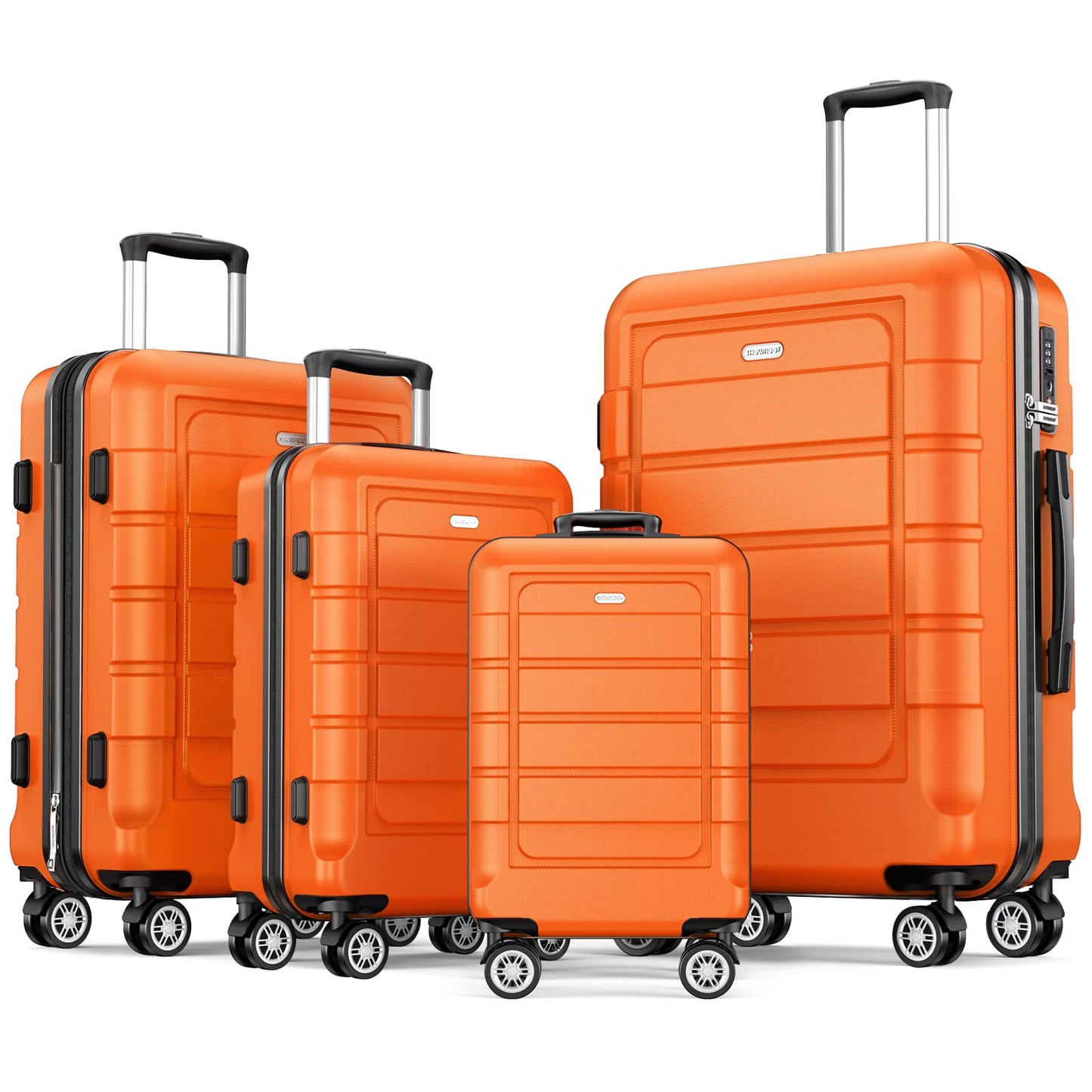 SHOWKOO Expandable Luggage Sets Durable ABS Suitcase Double Wheels Size DEMO