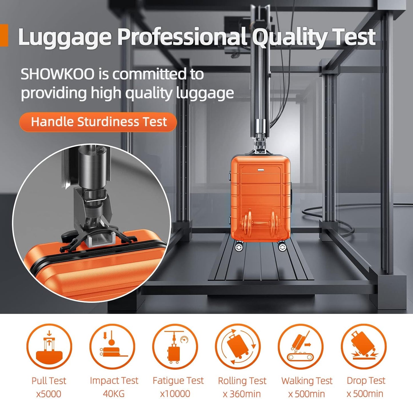 SHOWKOO Expandable Luggage Sets Durable ABS Suitcase Double Wheels Size DEMO