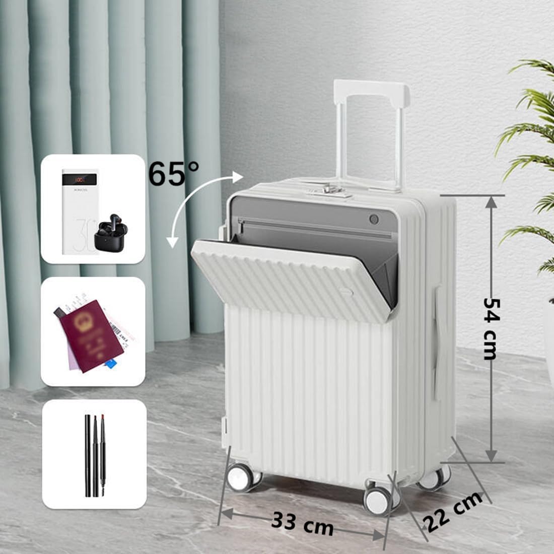 Frafuo Unisex Carry-Ons Carry-On Suitcase Hardshell Spinner Luggage with DEMO