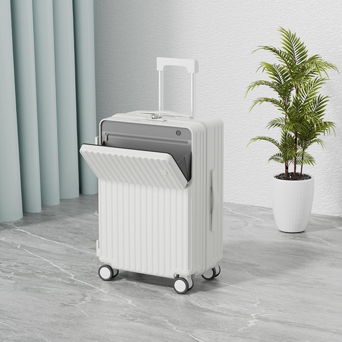 Frafuo Unisex Carry-Ons Carry-On Suitcase Hardshell Spinner Luggage with DEMO