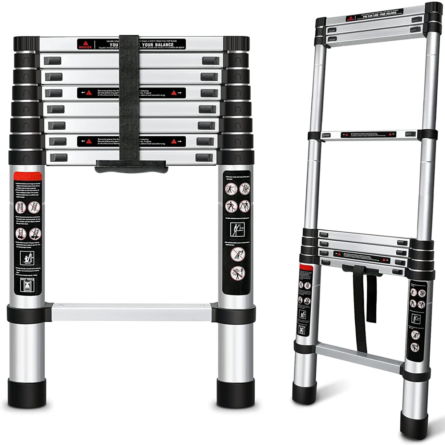 Koreal Telescoping Building Supplies Aluminum Folding Extension Ladder DEMO