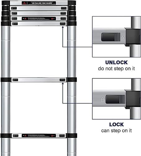 Koreal Telescoping Building Supplies Aluminum Folding Extension Ladder DEMO