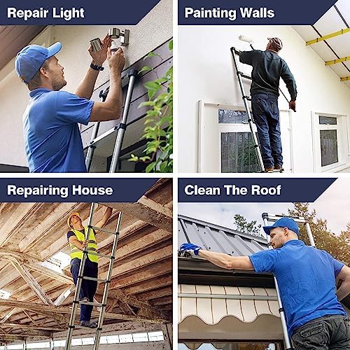 Koreal Telescoping Building Supplies Aluminum Folding Extension Ladder DEMO