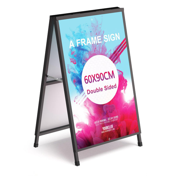 RYUUSEI Outdoor Sandwich Board Sign Holder, 60x90 CM Sidewalk Display, DEMO