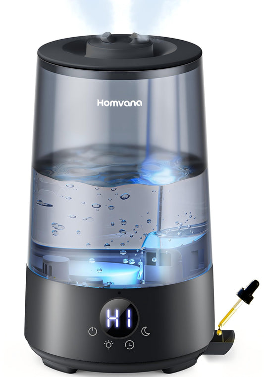 Homvana 3.6L Top-Fill Cool Mist Single Room Humidifier for Home, Grey NEW