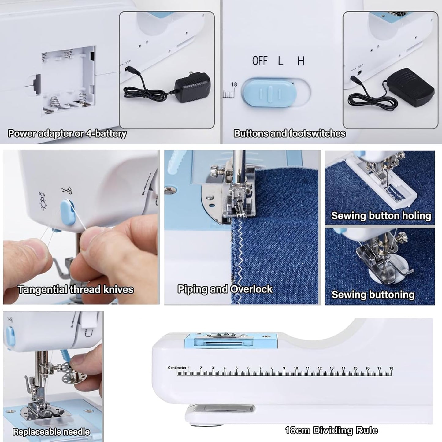 Beslike Mini Electric Sewing Machine - Portable & Compact White DEMO