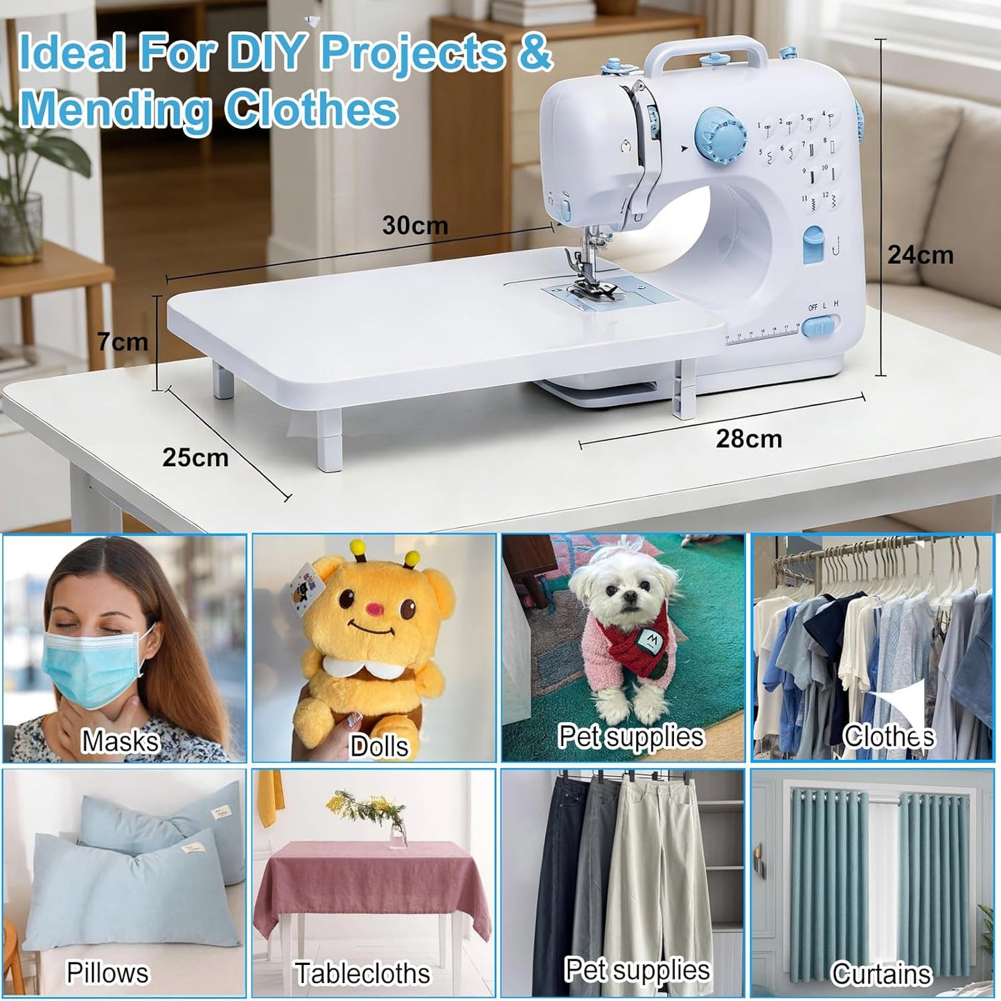 Beslike Mini Electric Sewing Machine - Portable & Compact White DEMO