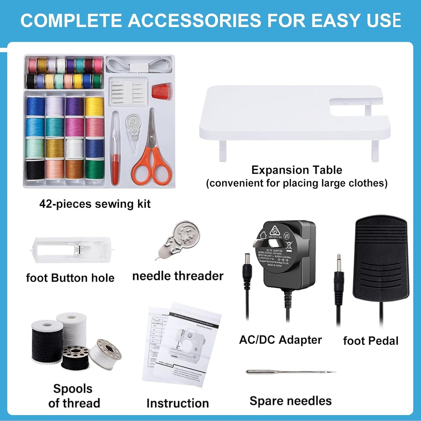 Beslike Mini Electric Sewing Machine - Portable & Compact White DEMO