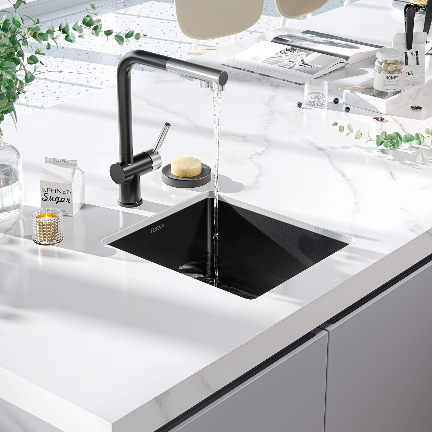 TORVA 44 x 48 23 CM Undermount Stainless Steel Kitchen Sink for Modern DEMO