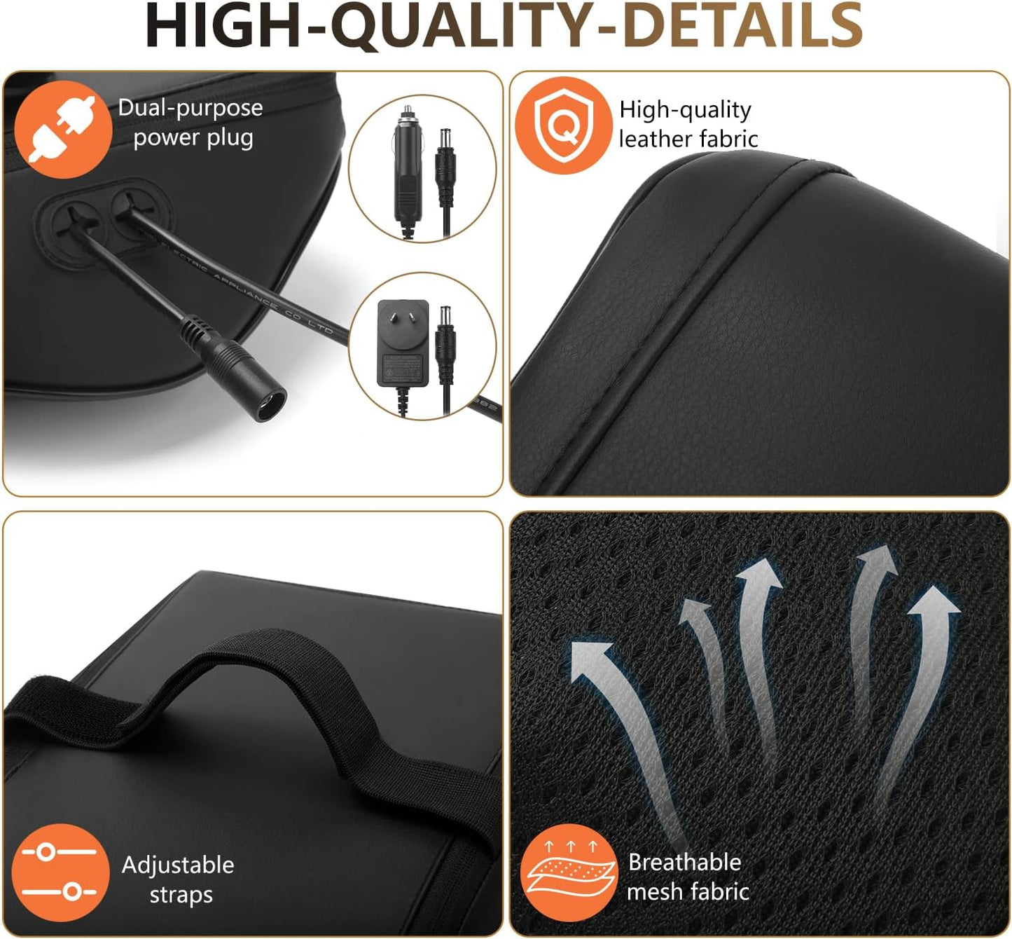 Kovizen Electric Massager Pillow with 3D Kneading Heat for Back, Neck & DEMO