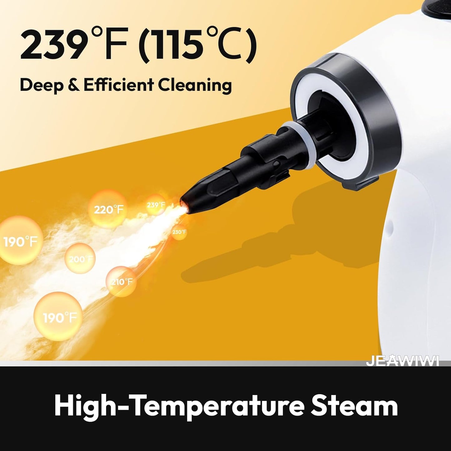 JEAWIWI Pressurized Handheld Steam Cleaner with 11 Accessories for DEMO