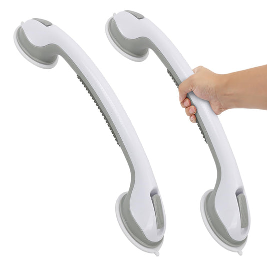 sunzone Heavy Duty Plastic Grab Bars for Shower Safety, Grey DEMO
