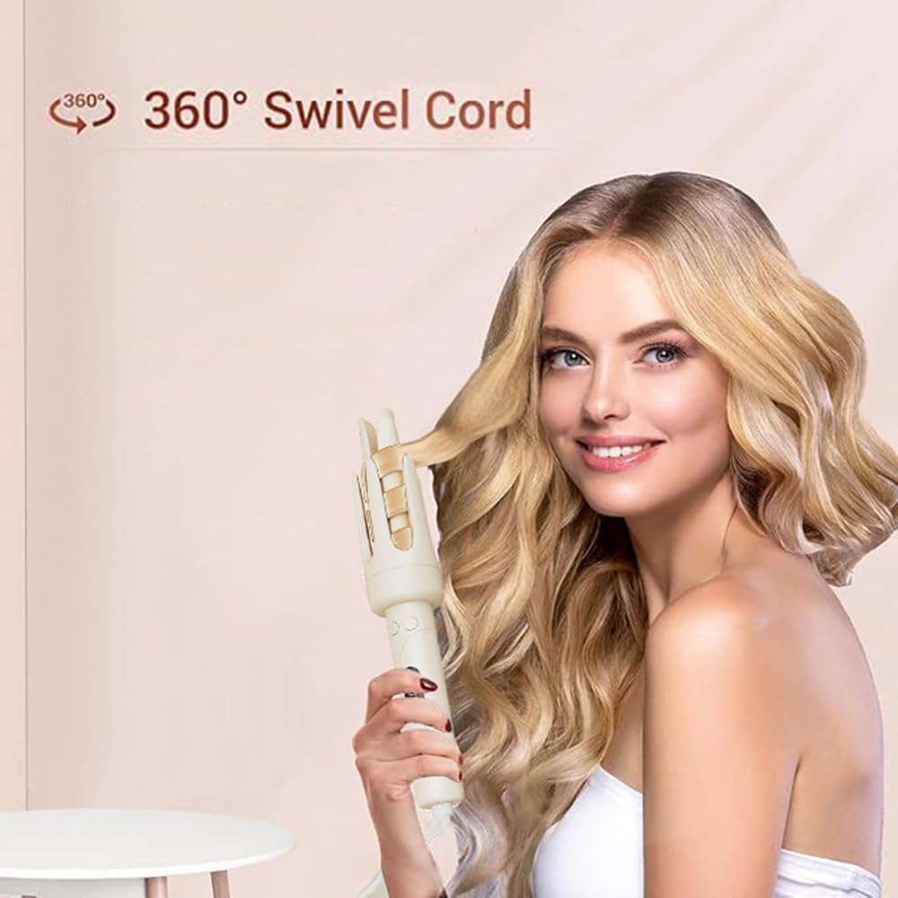 Frafuo Automatic Curling Tongs Rotating Hair Curler with LCD Display DEMO
