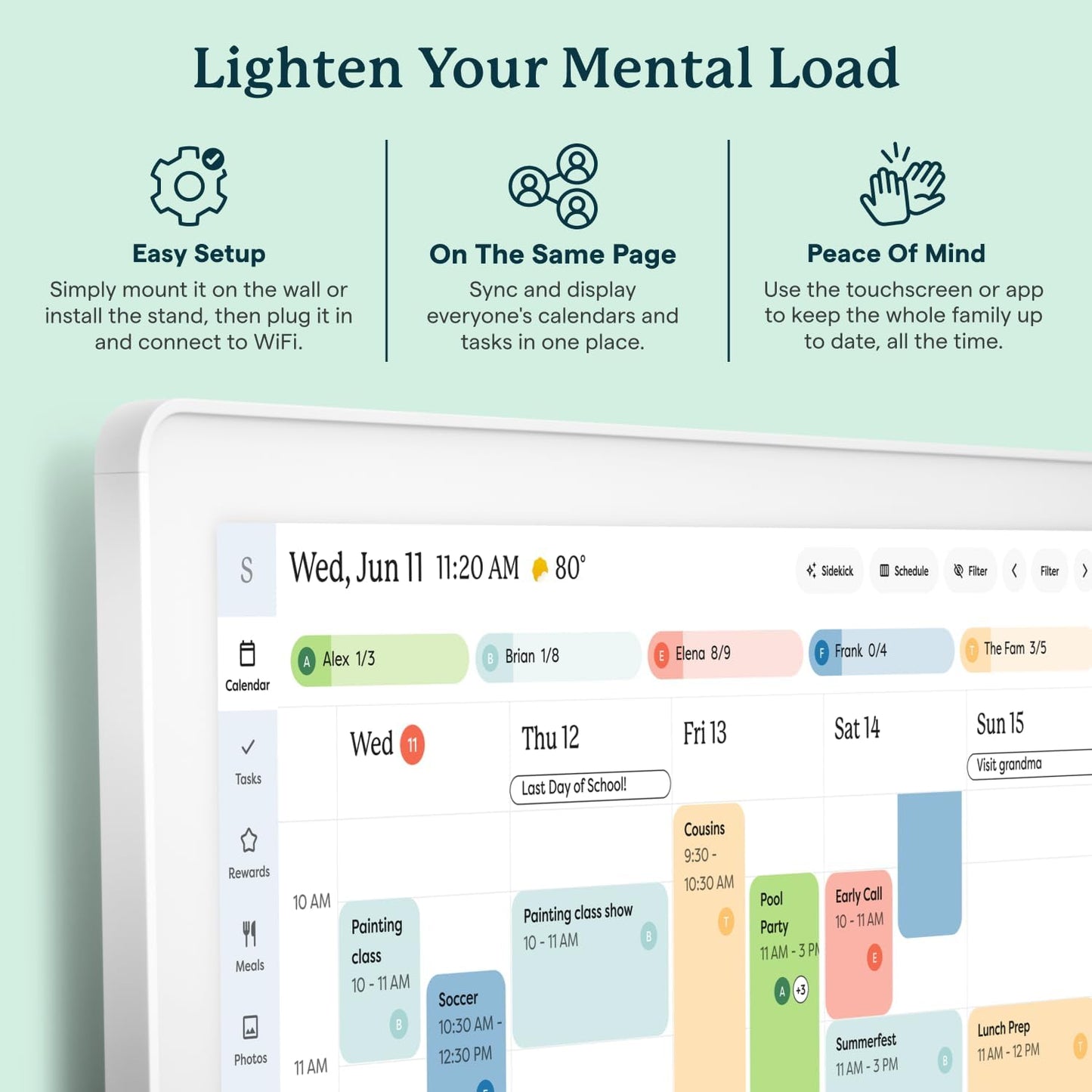 Skylight Smart Digital Calendar & Chore Chart Family Organizer Wall Planner DEMO