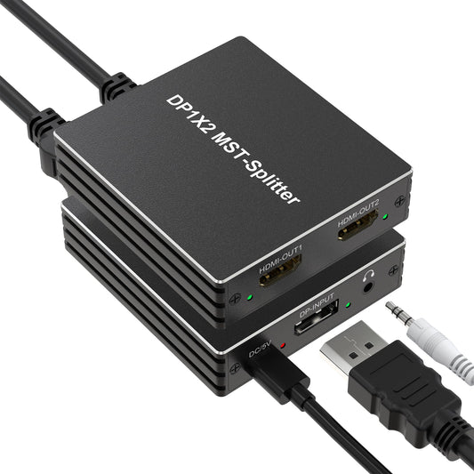 Pubiohs DisplayPort Splitters to Dual HDMI Splitter - Connect 2 Monitors DEMO