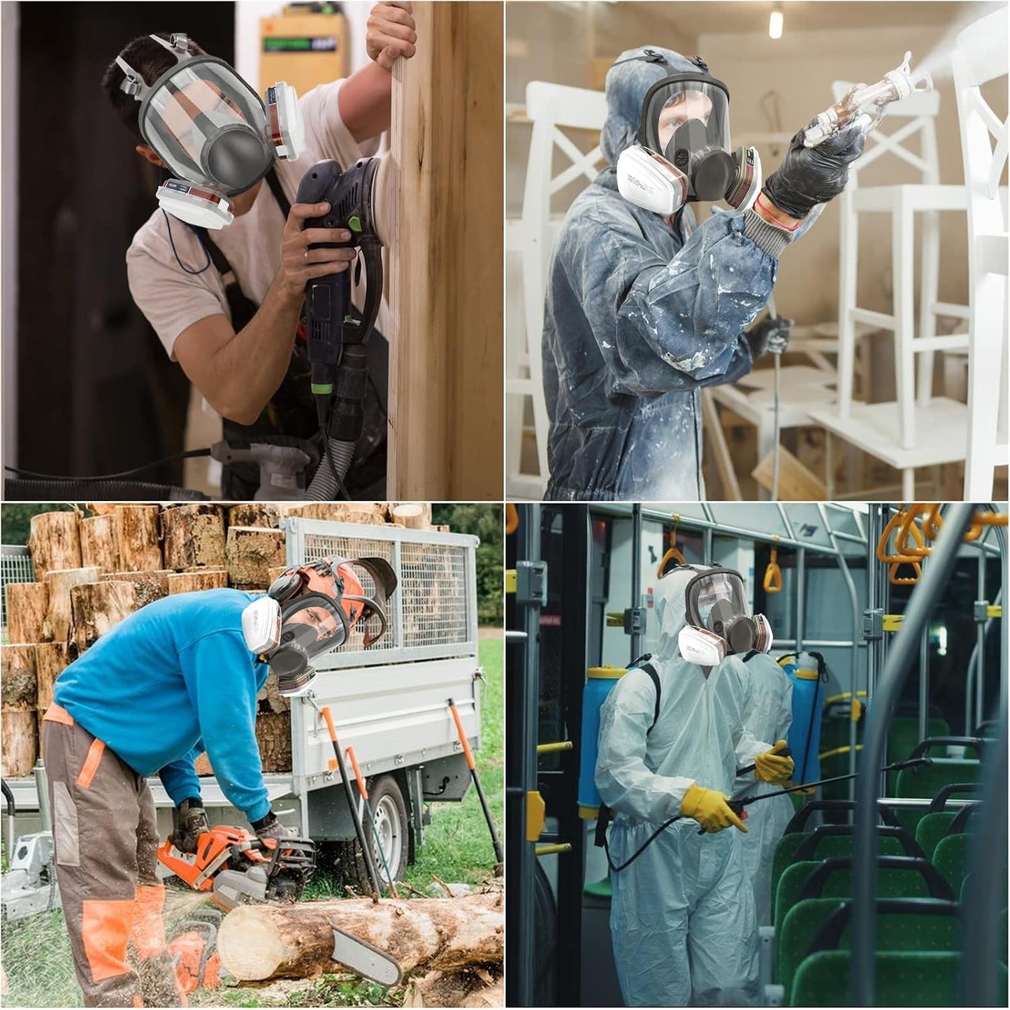 ASNABYYA Full Face Respirator Mask with Filters Wide Field of View Size 1 DEMO